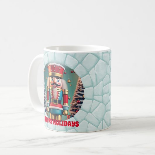 3D Niedlich Nutcracker Happy Holidays Weihnachten Kaffeetasse (Vorderseite Links)