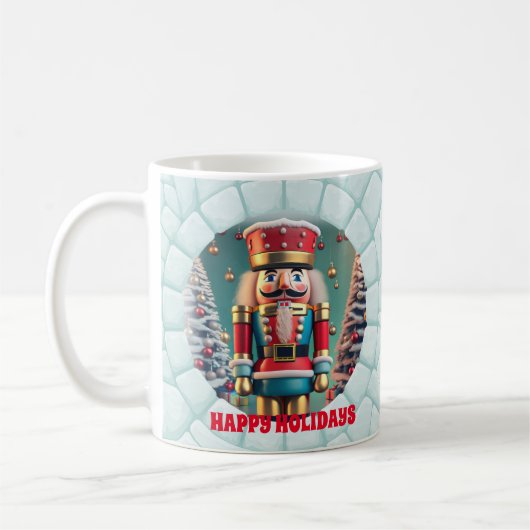 3D Niedlich Nutcracker Happy Holidays Weihnachten Kaffeetasse (Links)