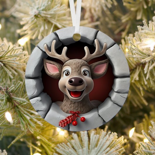 3D Niedlich Reindeer Weihnachtsfest Ornament Aus Metall (InSitu)