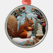 3D Niedlich Woodland Eichhörnchen Tierkirchen Ornament Aus Metall (Vorne)