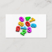 3D niedlichen farbige Zahlen Mathematiker Visitenkarte (Rückseite)