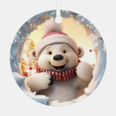 3D Niedlicher Weihnachtsbär Ornament Aus Metall (Rückseite)