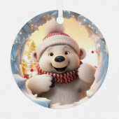 3D Niedlicher Weihnachtsbär Ornament Aus Metall (Vorderseite)