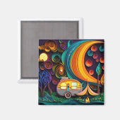 3D Night Camping Magnet (Vorderseite/Rückseite)