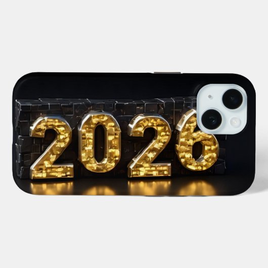 3D Number Design for New Year 2026 Case-Mate iPhone Hülle (Rückseite (Horizontal))