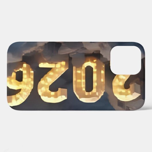  3D Number Design for New Year 2026 Case-Mate iPhone Hülle (Rückseite (Horizontal))
