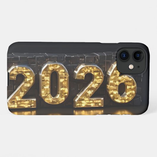 3D Number Design for New Year 2026 iPhone Hülle (Rückseite (Horizontal))