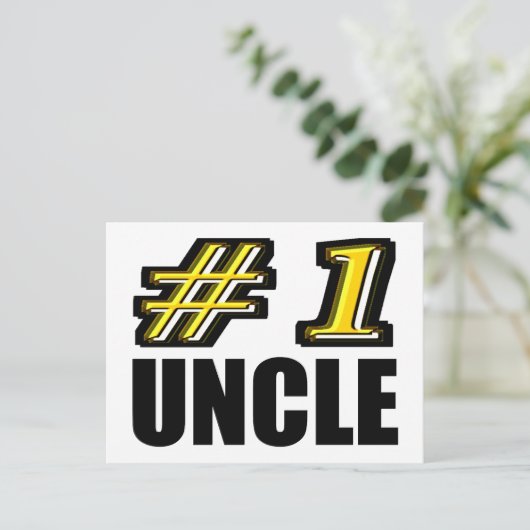 3D Nummer Eins Postkarte (Stehend Vorderseite)