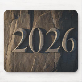 3D-Nummerndesign für das neue Jahr 2026 Mousepad