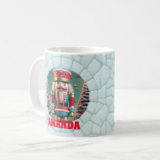 3D Nutcracker Weihnachtskids Heiße Schokolade Kaffeetasse (Vorderseite Links)