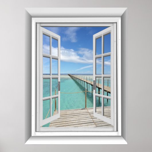3D Ocean View Fake Window Poster (Vorne)