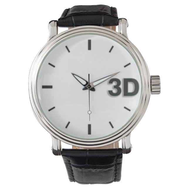 3D O'Clock 2-BL. Armbanduhr (Vorderseite)