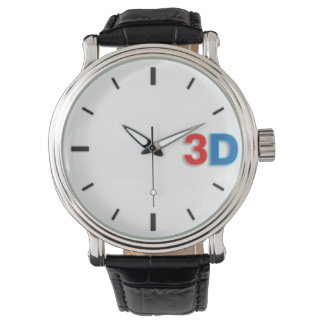 3D O'Clock 2-RdBl. Armbanduhr
