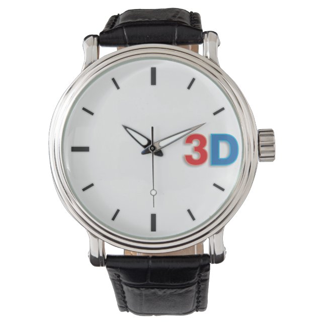 3D O'Clock 2-RdBl. Armbanduhr (Vorderseite)