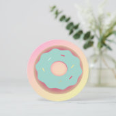 3D Ombre Aquamarin und rosa Donut Sprinkle Mix Rou Einladung (Stehend Vorderseite)
