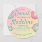 3D Ombre Aquamarin und rosa Donut Sprinkle Mix Rou Einladung (Rückseite)