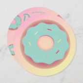 3D Ombre Aquamarin und rosa Donut Sprinkle Mix Rou Einladung (Vorne/Hinten)