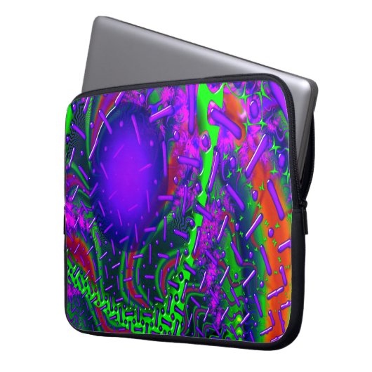 3D-Optik-Fraktal überfahren Laptopschutzhülle (Vorderseite Links)