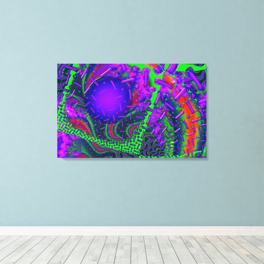 3D-Optik-Fraktal überfahren Leinwanddruck (Insitu (Holzboden))