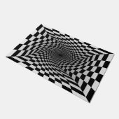 3D-optische Illusion Vortex, modern schwarz-weiß Fußmatte (Schrägansicht)