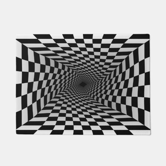 3D-optische Illusion Vortex, modern schwarz-weiß Fußmatte (Vorderseite)