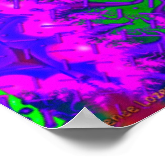 3D-optisches Fraktal überfahren Poster (Ecke)