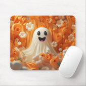 3D Orange und White Ghost Mousepad (Mit Mouse)