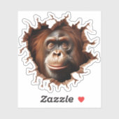 3D Orangutan Mauer Break - The Restaurant Aufkleber (Blatt)