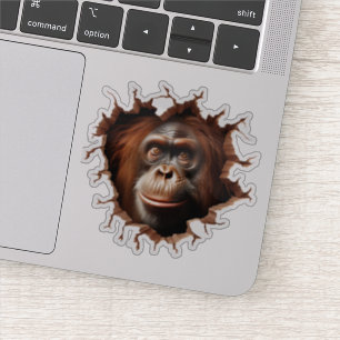 3D Orangutan Mauer Break - The Restaurant Aufkleber