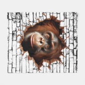 3D Orangutan Mauer Break - The Restaurant Fleecedecke (Vorderseite (Horizontal))