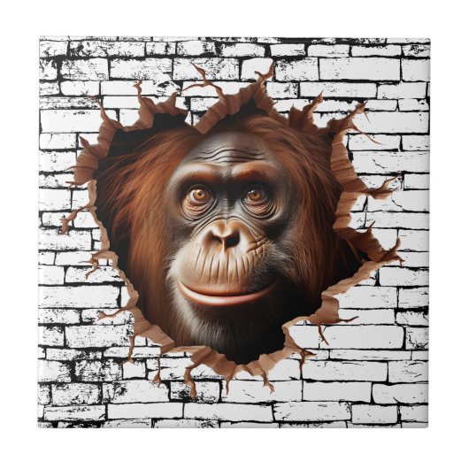 3D Orangutan Mauer Break - The Restaurant Fliese (Vorderseite)