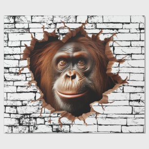3D Orangutan Mauer Break - The Restaurant Geschenkpapier