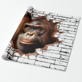 3D Orangutan Mauer Break - The Restaurant Geschenkpapier (Ungerollt)