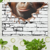 3D Orangutan Mauer Break - The Restaurant Geschirrtuch (Gefaltet)