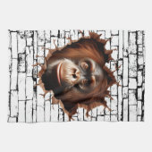 3D Orangutan Mauer Break - The Restaurant Geschirrtuch (Horizontal)