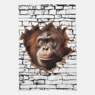 3D Orangutan Mauer Break - The Restaurant Geschirrtuch