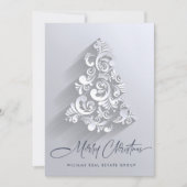 3D-Ornament Weihnachtsbaum Firmengrüße Feiertagskarte (Vorderseite)