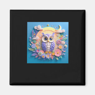 3d Owl #2 Aufkleber Magnet