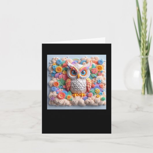 3d Owl #4 Aufkleber Karte (Vorderseite)