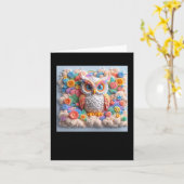 3d Owl #4 Aufkleber Karte (Gelbe Blume)