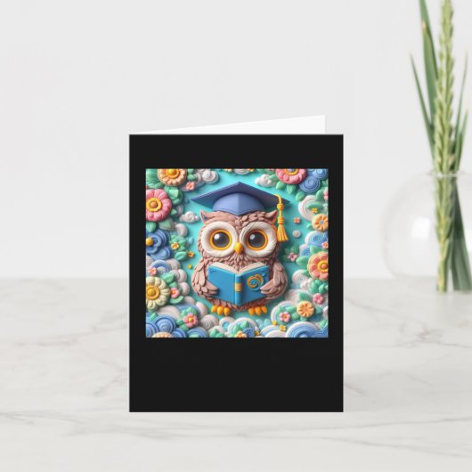 3d Owl #5 Aufkleber Karte (Vorderseite)