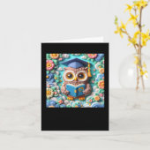 3d Owl #5 Aufkleber Karte (Gelbe Blume)