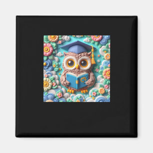3d Owl #5 Aufkleber Magnet