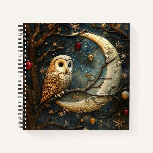 3D Owl Spirale Notebook Notizblock (Vorderseite)