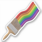 3D Paintbrush Rainbow Aufkleber (Vorderseite)