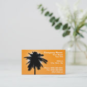 3D Palm Tree gegen Sonnenuntergang farbigen Himmel Visitenkarte (Stehend Vorderseite)