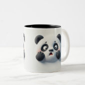 3D-Panda-Bär-Funny-Tiere Zweifarbige Tasse (VorderseiteRechts)