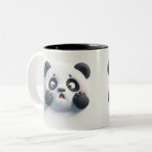 3D-Panda-Bär-Funny-Tiere Zweifarbige Tasse (Vorderseite Links)
