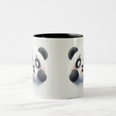 3D-Panda-Bär-Funny-Tiere Zweifarbige Tasse (Mittel)
