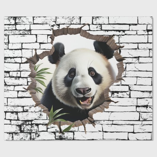 3D Panda Wall Break - The Restaurant Geschenkpapier (Flach)